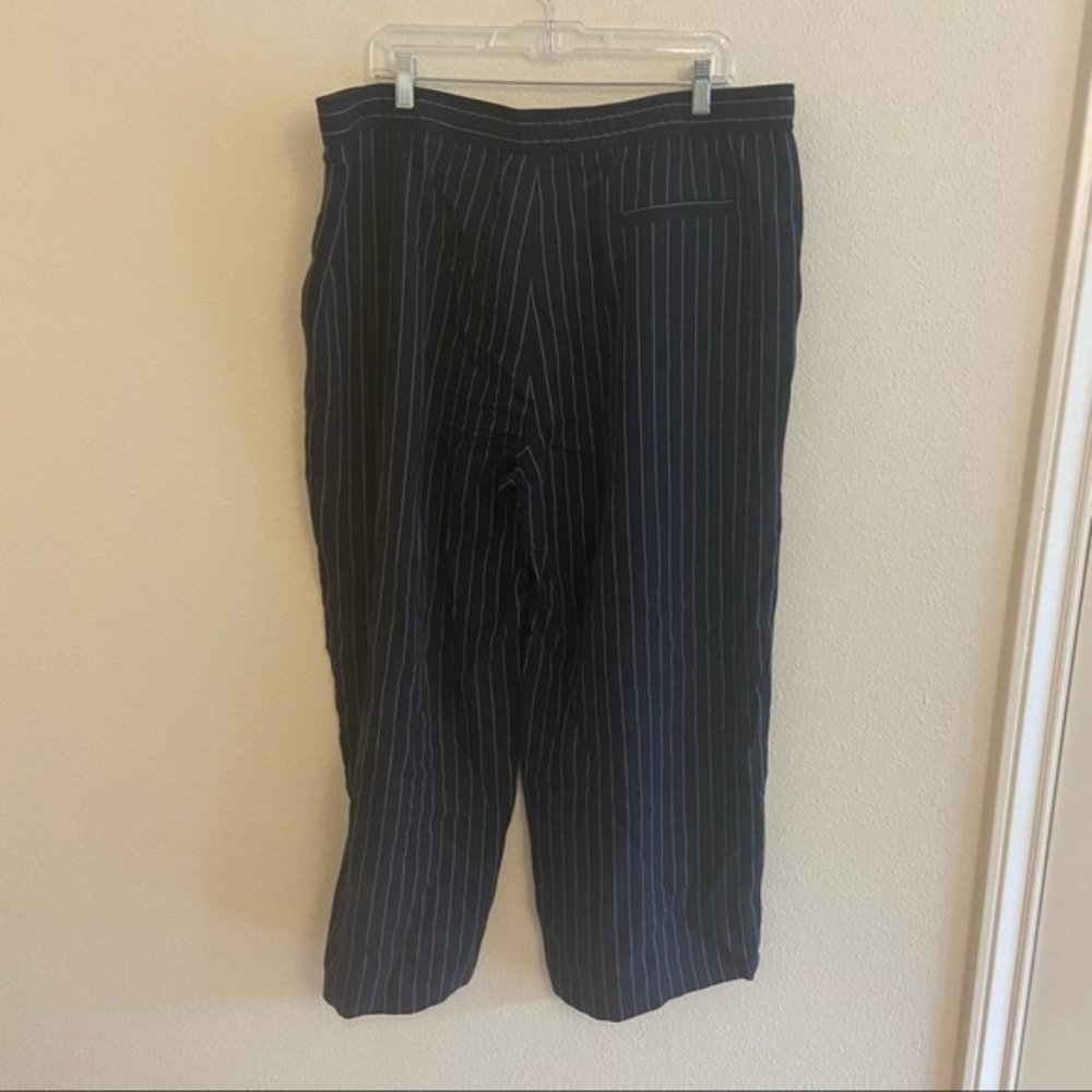 Eileen Fisher NEW Woven Striped Wide Leg Crop Pant - Picture 3 of 9